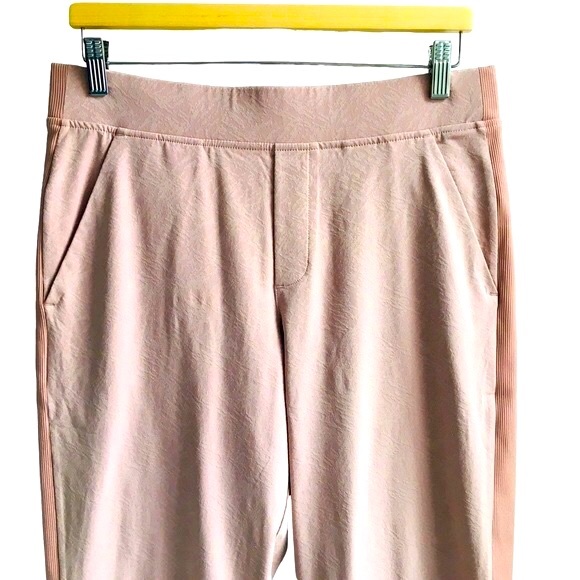 Athleta Brooklyn Textured Ankle Pants Grain Camo Mocha Latte Size 10 - Picture 14 of 17